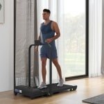 Daity 1-delige 2-in-1 opvouwbare elektrische loopband, 1-10 km/u, met afstandsbediening, 130 x 59 x 96 cm (zwart)