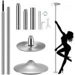 Damenzo - Danspaal - Paal - Fitness - Gym - Verstelbaar 235 tot 274cm - Afvallen - Krachtstation - Krachttraining - 45 mm - Zilver