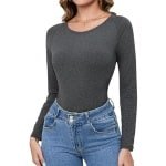 Dames Thermisch Vest Langs Mouwen Crew Neck Sporttop Winter Hardloop Gym Crossfit