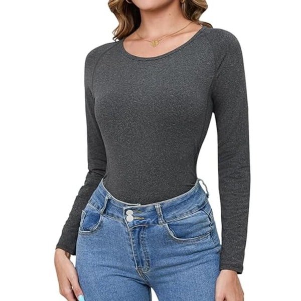 Dames Thermisch Vest Langs Mouwen Crew Neck Sporttop Winter Hardloop Gym Crossfit