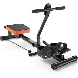 D&A Fitness - Roeimachine - Roeiapparaat - Roeitrainers - Roeimachine inklapbaar - Cardio - 12 Weerstanden - Zwart - Oranje