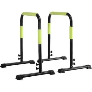 Dip Station - Dip Bar Krachttraining - Thuistraining Kracht - In Hoogte Verstelbaar - 120 kg Draagvermogen - Groen
