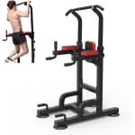 Dip Station - Fitnessstation Krachttraining - Thuistrainingen - In hoogte verstelbaar - 230 cm - Zwart