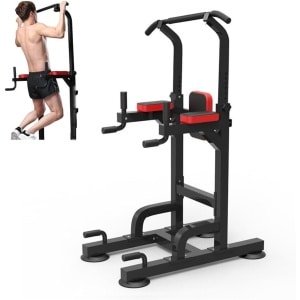 Dip Station - Fitnessstation Krachttraining - Thuistrainingen - In hoogte verstelbaar - 230 cm - Zwart