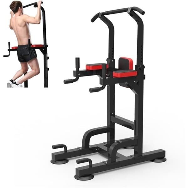 Dip Station - Fitnessstation Krachttraining - Thuistrainingen - In hoogte verstelbaar - 230 cm - Zwart