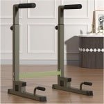 Dip Station - Parallelle Bars - Krachttraining Thuis - In Hoogte Verstelbaar - 200 kg Draagvermogen - Grijs