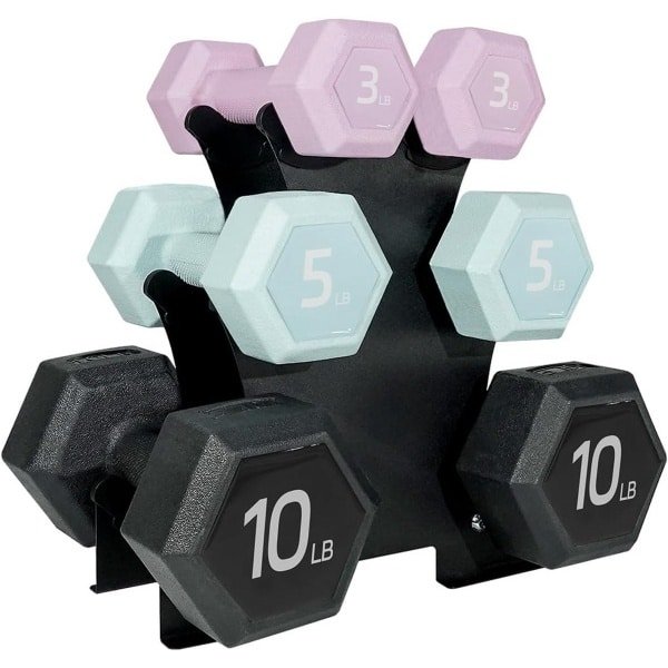 Dumbbell Set met Standaard - Halter Gewichten Set van 2 diverse KG - Eenvoudige Grip voor Krachttraining en Fitness