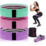 Elastische Krachttraining Banden - Fitness Banden Set - Thuis Sporten - 3 Weerstandsniveaus - 8 cm Breed - Meerkleurig