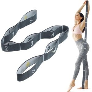 Elastische Weerstandsband voor Krachttraining - 8 Krachtniveaus, Comfortabel en Multifunctioneel voor Fitness, Yoga en Pilates