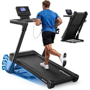 Elektrische Loopband - Treadmill - Fitnessband - Trainingsapparaat - Wandelmachine - 3-In-1 Kantelbaar Tot 18% - Stille Motor 3,5 PK