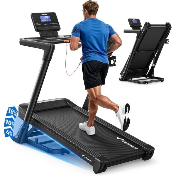 Elektrische Loopband - Treadmill - Fitnessband - Trainingsapparaat - Wandelmachine - 3-In-1 Kantelbaar Tot 18% - Stille Motor 3,5 PK