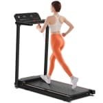 Elektrische loopband, opvouwbare loopband voor thuis tot 12 km/u, met led-display, app, compacte loopmat voor thuis en kantoor, met een draagvermogen van 120 kg