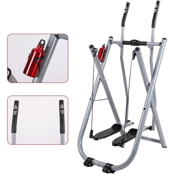 Elliptische Trainer - Hometrainer Cardio - Thuis Fitness - Opvouwbaar Ontwerp - 250 Lbs Draagvermogen - Zilver