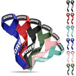 Encore Grips® Hulpmiddelen voor krachttraining, fitness, bodybuilding (neopreen gevoerd), gewichtheffen, krachtsport, lifting straps, gewichttraining voor vrouwen en mannen, polsbanden
