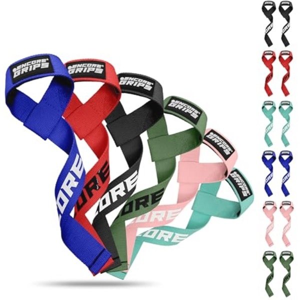 Encore Grips® Hulpmiddelen voor krachttraining, fitness, bodybuilding (neopreen gevoerd), gewichtheffen, krachtsport, lifting straps, gewichttraining voor vrouwen en mannen, polsbanden