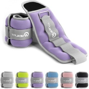Enkelgewichten - Polsgewichten Armgewichten - Krachttraining Fitness - Verstelbare Riem - 2 lbs x 2 - Paars