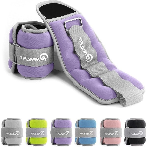 Enkelgewichten - Polsgewichten Armgewichten - Krachttraining Fitness - Verstelbare Riem - 2 lbs x 2 - Paars