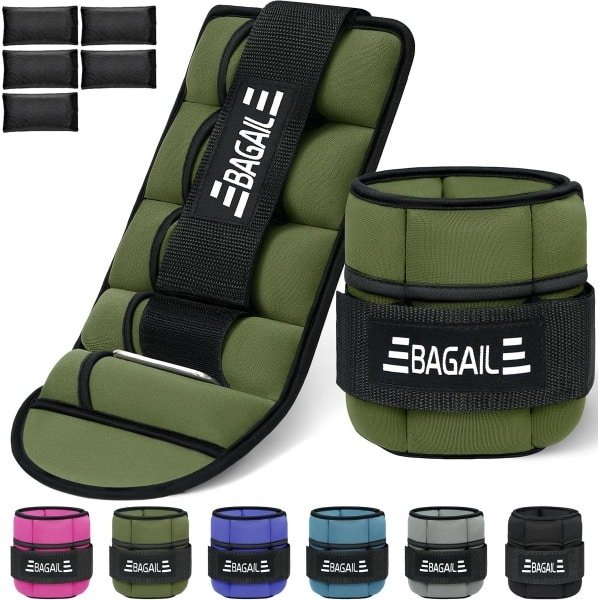 Enkelgewichten Set - Polsbanden Fitness - Krachttraining Cardio - Verstelbaar Gewicht - 0.4-1.6kg Per Band - Groen