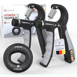 FUNFLEX Hand Vingertrainer Set, Verstelbare Grip Kracht Onderarm Trainer, Vingertrainer, Onderarm Training Apparaat, Griptrainer, Fitness Handtraining, Krachttraining