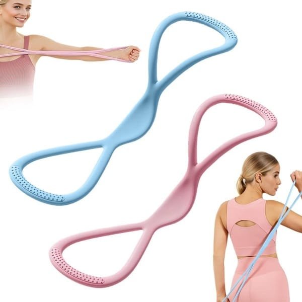 Figuur 8 Weerstandsbanden met Handgrepen voor Krachttraining en Yoga | Geschikt voor Dames en Heren