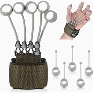 Finger Amplifiers - Finger Athlete Resistance Band Stretcher voor Krachttraining - Vinger Flexie en Extensie Training - Zwart - 20lbs