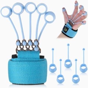Finger Enhancers - Finger Resistance Band Oefening Stretcher voor Krachttraining - Vinger Flexie Extensie Training - Blauw - 40lbs