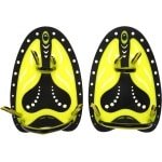 Fins Swim Hand Paddle voor Professionele Zwemtraining, Verstelbare Duikhandschoenen voor Verbeterde Techniek en Krachttraining (L-Geel)
