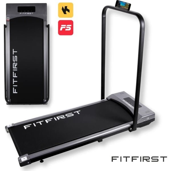 FitFirst® Jogger - Loopband met ingebouwde Speakers en App - Inklapbaar en verrijdbaar - Met afstandsbediening - Display met Trainingsinformatie - Telefoonhouder - Bluetooth - Hometrainer Fitness - Ideaal voor onder bureau
