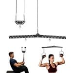 Fitness Bar - Kabelmachine Opzetstuk - Krachttraining Uitbreiden - 360 Graden Roterende Adapter - 38x6 Inch - Zwart
