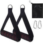 Fitness Handgrepen - Kabeltrekgrepen Set - Krachttraining Thuis - Anti-slip Ontwerp - 12x12cm - Rood