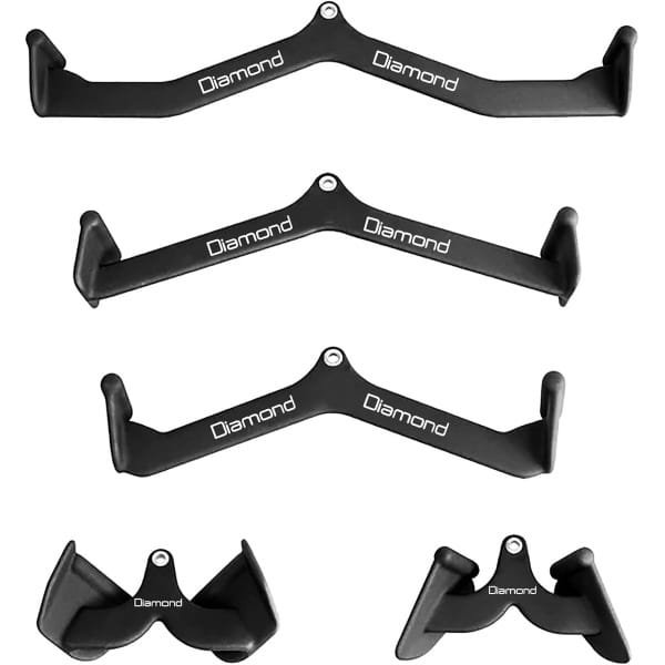 Fitness Handgrepen Set - Roei- en Pull-up Handgrepen - Krachttraining Thuis - Antislip Rubber Coating - 31-80 cm - Zwart