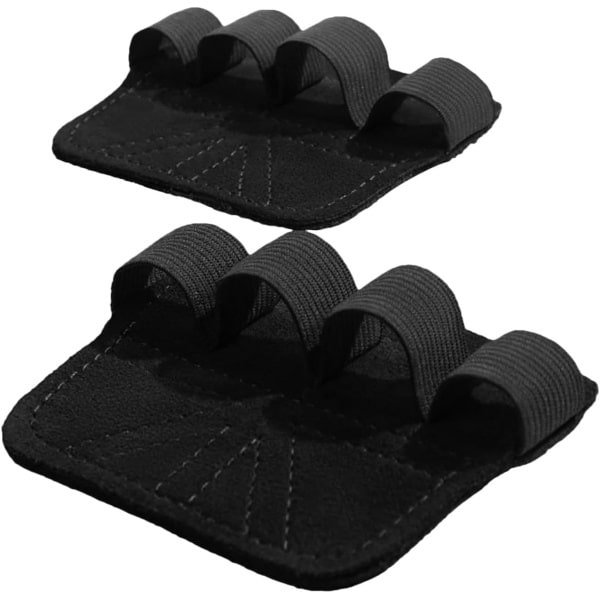 Fitness Handschoenen - Palmbescherming Tillen - Krachttraining Gewichtheffen - Ademend Rundleer - Ca 10x8cm - Zwart