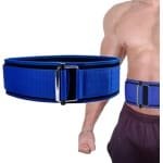 Fitness Riem - Gym Band - Krachttraining Deadlift - Verstelbare Gesp - 100x10 cm - Blauw