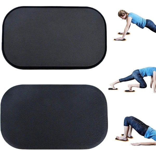 Fitness Schuifschijven - Core Sliders - Krachttraining Thuis - Dubbelzijdig Gebruik - Maat M - Zwart