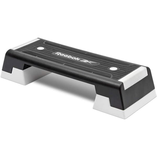 Fitness Stepbankje - Aerobic Step - Cardio Training - 3 Hoogte Niveaus - 102x38x25 cm - Wit/Zwart
