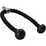 Fitness Touw - Krachttraining Kabel - Spierversterking - Verchroomd Draaischarnier - Tot 100cm - Zwart