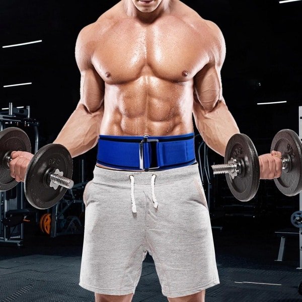 Fitness Trainingsriem - Gewichthefriem Gym - Krachttraining Ondersteuning - Verstelbare Sluiting - 100cm Lengte - Blauw