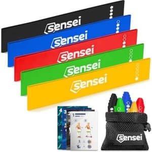 Fitness Weerstandsbanden Set - 5 Natuurlijke Latex Banden voor Thuis Training, Pilates en Krachttraining