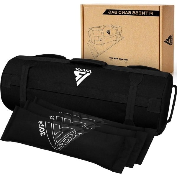 Fitness Zandzak - Power Bag Krachttraining - Functionele Training - 8 Strategische Handgrepen - 5-125 lbs - Zwart