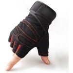 Fitness handschoenen zonder vingers maat L - sport handschoenen met polssteun voor heren & dames - krachttraining, dumbbell, fietsen, boksen, crossfit, haltertraining