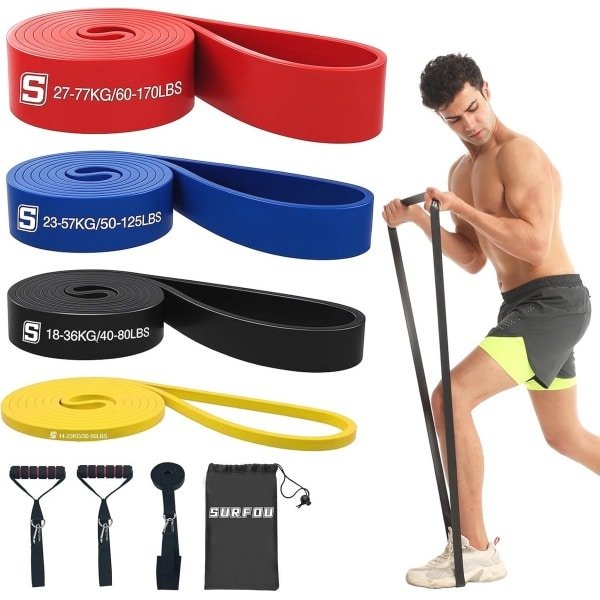 Fitnessband Set met Weerstandsniveaus voor Krachttraining, Yoga en Pilates