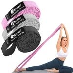 Fitnessband Set van 3 Weerstandsbanden - Lange Antislip Gymnastiekbanden voor Krachttraining, Crossfit en Yoga