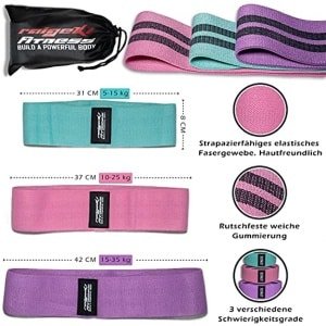 Fitnessband Set van 3 - Weerstandsbanden voor Krachttraining en Fitness