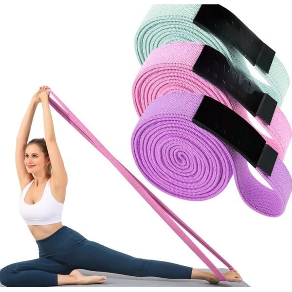 Fitnessband van stof - lange weerstandsbanden - antislip theraband voor krachttraining - crossfit yoga thuisworkout