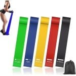 Fitnessbanden Set van 5 Weerstandsniveaus voor Yoga, Pilates en Krachttraining