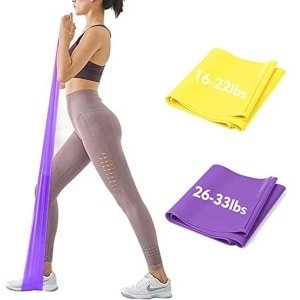 Fitnessbanden set voor thuisfitness - Weerstandsbanden voor yoga, pilates en crossfit - 2 sterktes, extra lange 1,8/2 meter banden (8-10 kg/12-15 kg)