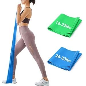 Fitnessbanden voor Yoga, Pilates en Crossfit - Weerstandsbanden met 2 Sterkte-opties 8-10 kg en 12-15 kg - Lange Oefenbanden van 1,8 en 2 meter