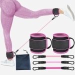 Fitnessbandenset voor krachttraining met D-vormige karabijnhaken - 3 weerstandsbanden voor thuis en gym