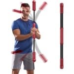 Fitnessbar voor krachttraining, elastische oefenbalk met trillingsfunctie - ideaal voor thuisfitness, arm- en schouderstretch, fysiotherapie en conditietraining