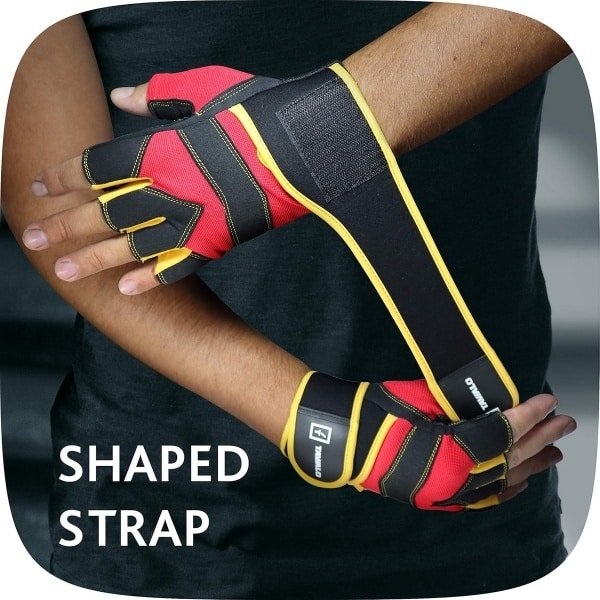 Fitnesshandschoenen Heren met Dubbele Handpalm en Polssteun voor Krachttraining en Crossfit